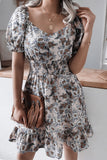 Casual Print Square Collar A Line Dresses(3 Colors)