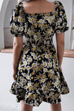 Casual Print Square Collar A Line Dresses(3 Colors)