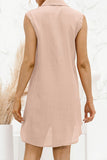 Casual Solid Turndown Collar Irregular Dresses(4 Colors)