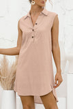 Casual Solid Turndown Collar Irregular Dresses(4 Colors)