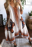 Casual Print Butterfly Print Backless V Neck Irregular Dress Dresses