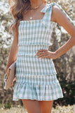 Fashion Street Plaid Patchwork Spaghetti Strap Princess Dresses