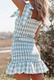 Fashion Street Plaid Patchwork Spaghetti Strap Princess Dresses