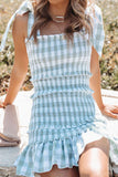 Fashion Street Plaid Patchwork Spaghetti Strap Princess Dresses