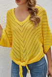 Fashion Casual Solid Patchwork V Neck Tops