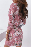 Fashion Elegant Floral Patchwork Fold Dresses