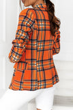 Fashion Street Plaid Patchwork Turn-back Collar Outerwear(4 Colors)