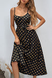 Fashion Street Print Slit Spaghetti Strap A Line Dresses