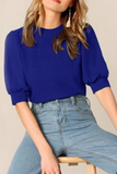 Casual Solid Patchwork O Neck Tops(9 Colors)