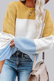 Fashion Casual Solid Patchwork O Neck Tops