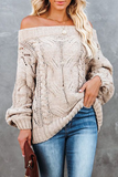 Casual Street Solid Patchwork Off the Shoulder Sweater(5 Colors)