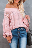 Casual Street Solid Patchwork Off the Shoulder Sweater(5 Colors)