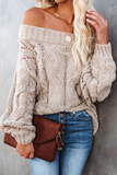 Casual Street Solid Patchwork Off the Shoulder Sweater(5 Colors)