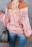 Casual Street Solid Patchwork Off the Shoulder Sweater(5 Colors)