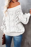 Casual Street Solid Patchwork Off the Shoulder Sweater(5 Colors)