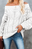 Casual Street Solid Patchwork Off the Shoulder Sweater(5 Colors)