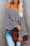 Casual Street Solid Patchwork Off the Shoulder Sweater(5 Colors)