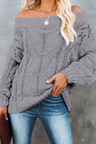 Casual Street Solid Patchwork Off the Shoulder Sweater(5 Colors)