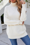 Casual Solid Patchwork Turtleneck Sweaters(4 Colors)