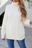 Casual Solid Patchwork Turtleneck Sweaters(4 Colors)