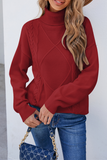 Casual Solid Patchwork Turtleneck Sweaters(4 Colors)