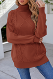 Casual Solid Patchwork Turtleneck Sweaters(4 Colors)