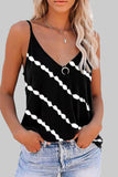 Casual Striped Print V Neck Tops(6 Colors)