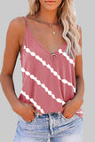 Casual Striped Print V Neck Tops(6 Colors)