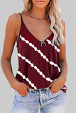 Casual Striped Print V Neck Tops(6 Colors)