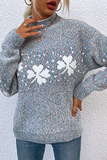 Casual Snowflakes Basic Half A Turtleneck Sweaters(5 Colors)