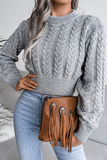 Casual Solid Patchwork O Neck Sweaters(3 Colors)