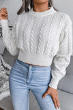 Casual Solid Patchwork O Neck Sweaters(3 Colors)