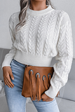 Casual Solid Patchwork O Neck Sweaters(3 Colors)