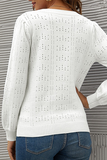 Casual Solid Hollowed Out Patchwork O Neck Tops