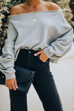 Casual Elegant Solid Patchwork Fold Off the Shoulder Hoodies