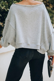 Casual Elegant Solid Patchwork Fold Off the Shoulder Hoodies