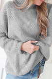 Casual Solid Patchwork Basic Half A Turtleneck Sweater(4 Colors)