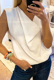 Casual Solid Patchwork U Neck Tops