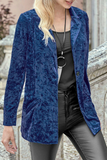 Casual Solid Patchwork Turndown Collar Outerwear