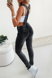 Casual Solid Patchwork Skinny Jumpsuits