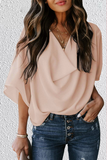 Casual Solid Flounce V Neck T-Shirts(7 Colors)