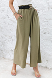 Fashion Solid Loose High Waist Wide Leg Solid Color Bottoms(12 Colors)