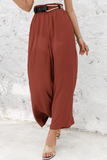 Fashion Solid Loose High Waist Wide Leg Solid Color Bottoms(12 Colors)