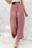 Fashion Solid Loose High Waist Wide Leg Solid Color Bottoms(12 Colors)