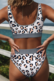 Fashion Vacation Leopard Split Joint Swimwears