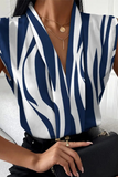 Fashion Print Turndown Collar Tops(3 Colors)