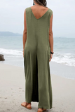 Casual Solid Patchwork U Neck Straight Jumpsuits(5 Colors)