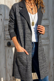 Casual Solid Patchwork Turndown Collar Outerwear