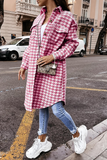 Fashion Plaid Patchwork Turndown Collar Outerwear(4 Colors)