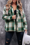 Casual Plaid Patchwork Turndown Collar Blouses(5 Colors)